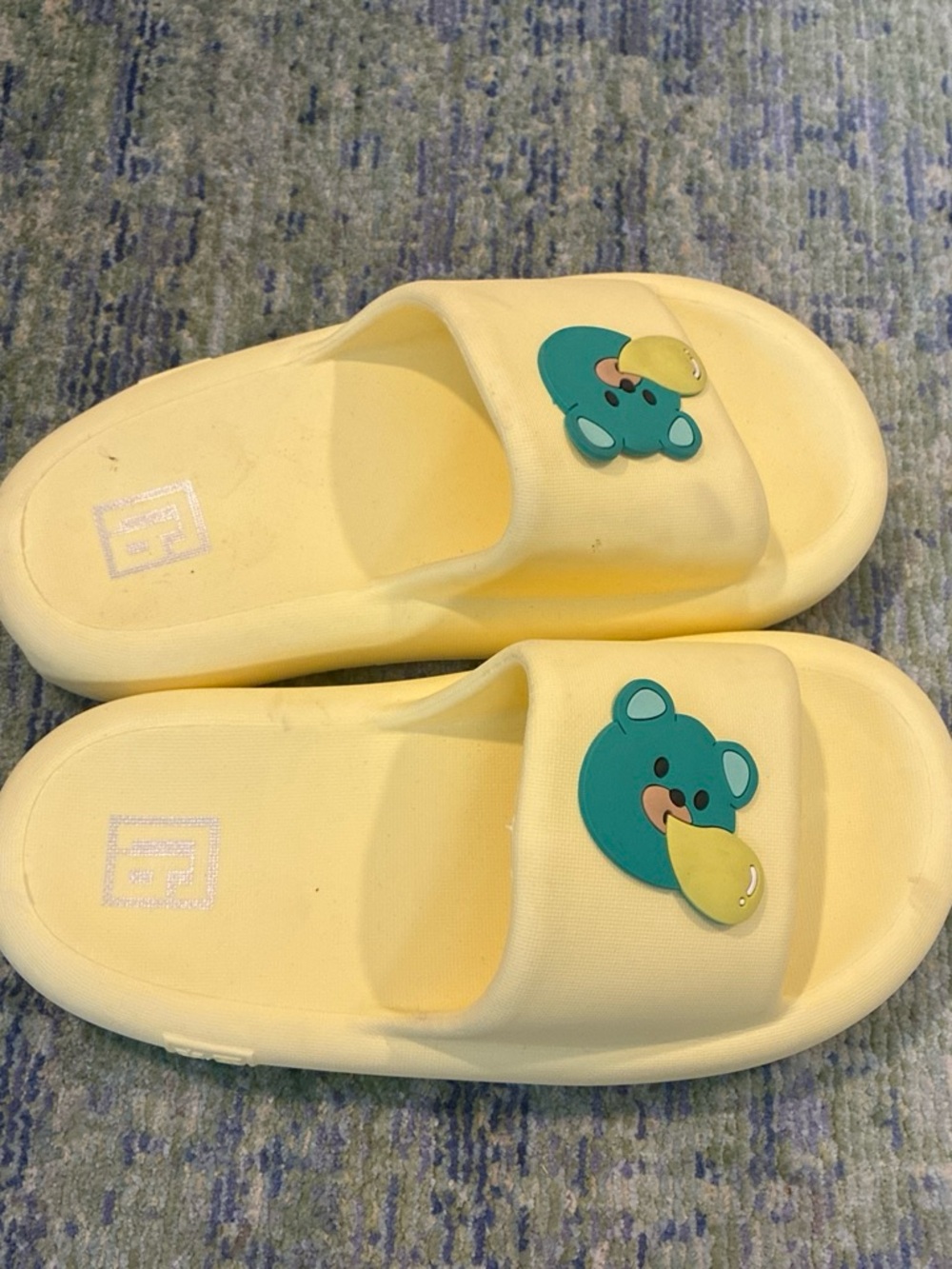 Kids Yellow Bear Slide Sandals